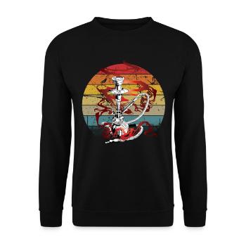 Shisha Tshirt Men Women's Hookah Pipe - Unisex Sweatshirt - black - Front - Alina (178cm) & Michal (187cm)