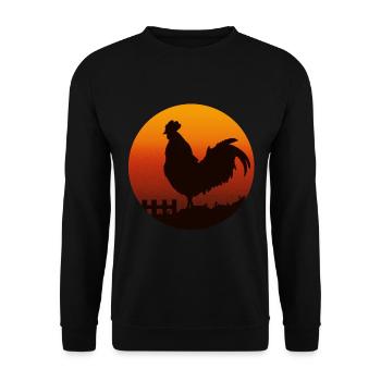 Poulets Coq Agriculteur Volaille Poule Gockel Poussins - Sweat-shirt Unisexe - noir - Devant - Alina (178cm) & Michal (187cm)