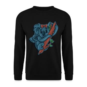 Koala Bear Animal Gift Zoo Sleeping Marsupial - Unisex Sweatshirt - black - Front - Alina (178cm) & Michal (187cm)