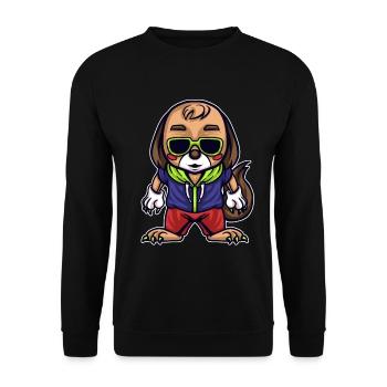 Dog Gift Kids Doggy Doggy Dogdog Bait Boy - Unisex Sweatshirt - black - Front - Alina (178cm) & Michal (187cm)