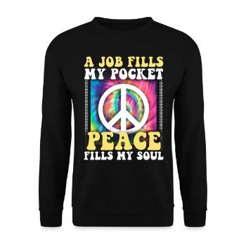 Hippie Tshirt Peace Movement Woodstock Boho Groove - Unisex Sweatshirt - black - Front - Alina (178cm) & Michal (187cm)