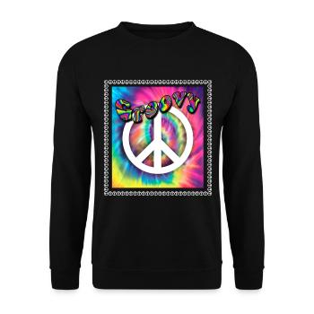 Hippie Peace Groovy Flowerpower Boho Woodstock - Sweat-shirt Unisexe - noir - Devant - Alina (178cm) & Michal (187cm)