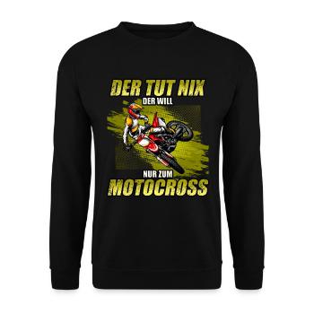 Motocross Enduro Offroad Dirt Bike Superbike Motor - Unisex Pullover - Schwarz - Vorne - Alina (178cm) & Michal (187cm)