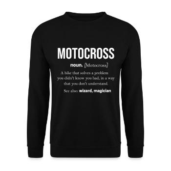 Motocross Tshirt Für Herren Damen Enduro Supermoto - Unisex Pullover - Schwarz - Vorne - Alina (178cm) & Michal (187cm)