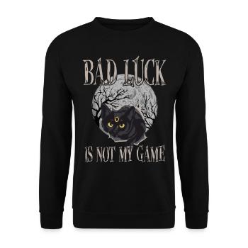 Bad luck is not my game Goth Cat Gothic Occult - Unisex Sweatshirt - black - Front - Alina (178cm) & Michal (187cm)