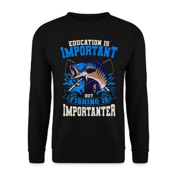 Education Is Important Fishing Is An Important Fisherman - Unisex Sweatshirt - black - Front - Alina (178cm) & Michal (187cm)