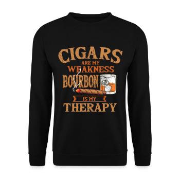 Cigars Bourbon Smoker Whisky Drinker - Unisex Sweatshirt - black - Front - Alina (178cm) & Michal (187cm)