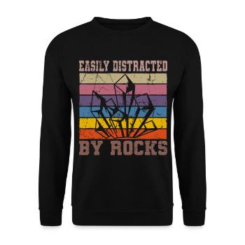 Vintage Retro Geologist Crystal Stone Collector - Unisex Sweatshirt - black - Front - Alina (178cm) & Michal (187cm)