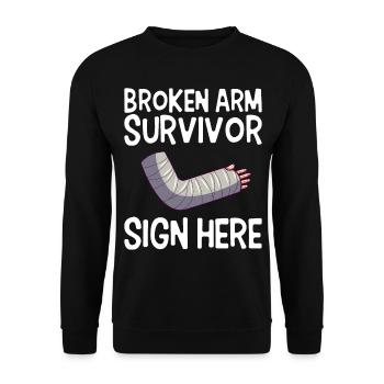Recovery of survivors with broken arm - Unisex Sweatshirt - black - Front - Alina (178cm) & Michal (187cm)