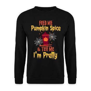 Citrouille Épice Café Citrouille Automne Halloween - Sweat-shirt Unisexe - noir - Devant - Alina (178cm) & Michal (187cm)
