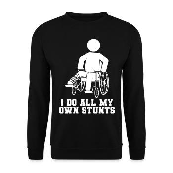 I Do All My Own Stunts - Unisex Sweatshirt - black - Front - Alina (178cm) & Michal (187cm)