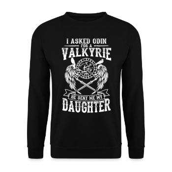 Viking Odin Thor Valhalla Valkyrie Valknut - Sweat-shirt Unisexe - noir - Devant - Alina (178cm) & Michal (187cm)