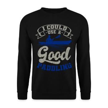 Paddeln Kajak Kanu Fahren Boot Wassersport Rafting - Unisex Pullover - Schwarz - Vorne - Alina (178cm) & Michal (187cm)