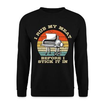 Retro Vintage Grill Master Meat Bbq Grilling - Unisex Sweatshirt - black - Front - Alina (178cm) & Michal (187cm)