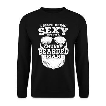 Sexy Bearded Man Bard Father Brother - Unisex Sweatshirt - black - Front - Alina (178cm) & Michal (187cm)