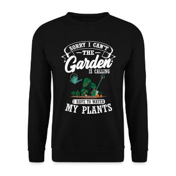 Le jardin appelle les plantes à fleurs de jardinier - Sweat-shirt Unisexe - noir - Devant - Alina (178cm) & Michal (187cm)