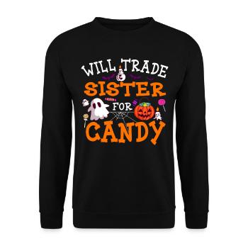 Swap Sister for Candy Halloween - Unisex Sweatshirt - black - Front - Alina (178cm) & Michal (187cm)