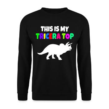 This Is My Tricera Top Triceratops Dinosaur - Unisex Sweatshirt - black - Front - Alina (178cm) & Michal (187cm)