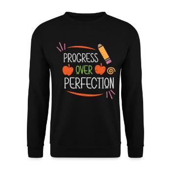 Progrès sur la perfection Étudiants universitaires - Sweat-shirt Unisexe - noir - Devant - Alina (178cm) & Michal (187cm)