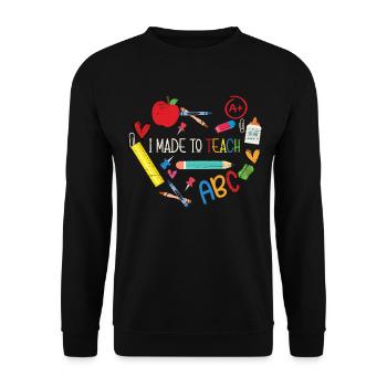 Gemacht, um Universitätsstudenten Schullehrer zu unterrichten - Unisex Pullover - Schwarz - Vorne - Alina (178cm) & Michal (187cm)