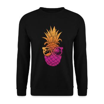 Summer Tie-Dye Pineapple Hawaiian Summer Tropical - Unisex Sweatshirt - black - Front - Alina (178cm) & Michal (187cm)