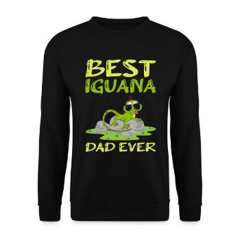 Bester Leguan Vater aller Zeiten Eidechse Haustier Vatertag - Unisex Pullover - Schwarz - Vorne - Alina (178cm) & Michal (187cm)