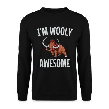 I'm Wooly Awesome Long Tusks Woolly Animals - Unisex Sweatshirt - black - Front - Alina (178cm) & Michal (187cm)