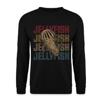 Retro Jellyfish Underwater Sea Animal Lover - Unisex Sweatshirt - black - Front - Alina (178cm) & Michal (187cm)