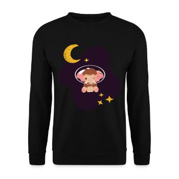 Mammoth In Space Long Tusks Woolly Animals - Unisex Sweatshirt - black - Front - Alina (178cm) & Michal (187cm)