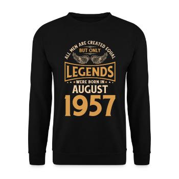 Anniversaire Les légendes ont été gebo en août 1957 - Sweat-shirt Unisexe - noir - Devant - Alina (178cm) & Michal (187cm)