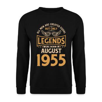 Anniversaire Les légendes ont été gebo en août 1955 - Sweat-shirt Unisexe - noir - Devant - Alina (178cm) & Michal (187cm)