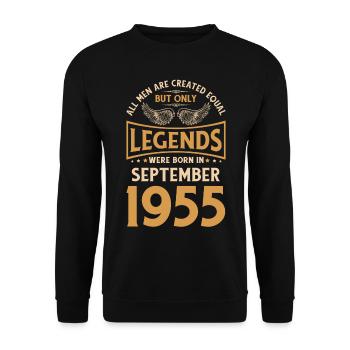 Birthday The legends were published in September 1955 g - Unisex Sweatshirt - black - Front - Alina (178cm) & Michal (187cm)