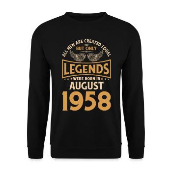 Anniversaire Les légendes ont été gebo en août 1958 - Sweat-shirt Unisexe - noir - Devant - Alina (178cm) & Michal (187cm)