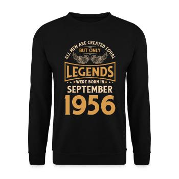 Birthday The legends were published in September 1956 g - Unisex Sweatshirt - black - Front - Alina (178cm) & Michal (187cm)