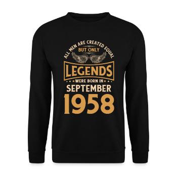 Birthday The Legends were published in September 1958 g - Unisex Sweatshirt - black - Front - Alina (178cm) & Michal (187cm)