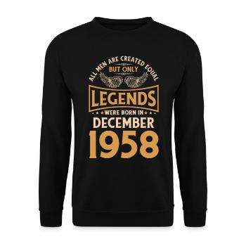Geburtstag Die Legenden wurden im Dezember 1958 ge - Unisex Pullover - Schwarz - Vorne - Alina (178cm) & Michal (187cm)