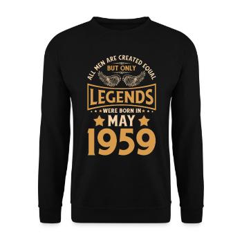 Birthday The legends were born in May 1959 - Unisex Sweatshirt - black - Front - Alina (178cm) & Michal (187cm)