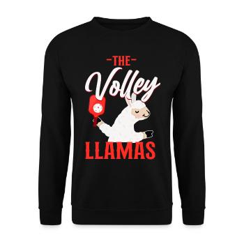 Pickleball Llama The Volley Llamas - Unisex Pullover - Schwarz - Vorne - Alina (178cm) & Michal (187cm)