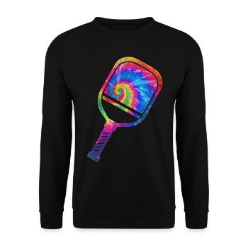 Pickleball Paddle Tie Dye Retro - Unisex Sweatshirt - black - Front - Alina (178cm) & Michal (187cm)