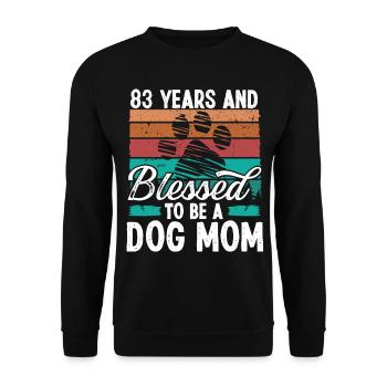 83 Year Old Dog Mom 83 Birthday Retro Dog Mother - Unisex Sweatshirt - black - Front - Alina (178cm) & Michal (187cm)