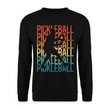Pickleball Rétro Vintage - Sweat-shirt Unisexe - noir - Devant - Alina (178cm) & Michal (187cm)