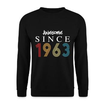 Awesome Since 1963 Birthday 1963 Vintage 1963 - Unisex Sweatshirt - black - Front - Alina (178cm) & Michal (187cm)