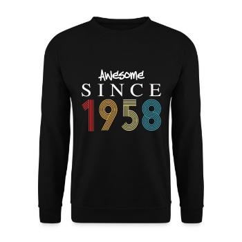 Awesome Since 1958 Birthday 1958 Vintage 1958 - Unisex Sweatshirt - black - Front - Alina (178cm) & Michal (187cm)