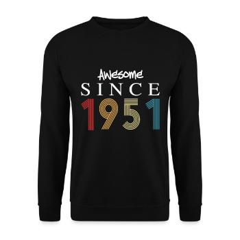 Awesome Since 1951 Birthday 1951 Vintage 1951 - Unisex Sweatshirt - black - Front - Alina (178cm) & Michal (187cm)