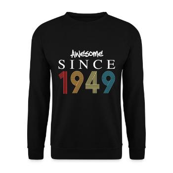 Awesome Since 1949 Geburtstag 1949 Vintage 1949 - Unisex Pullover - Schwarz - Vorne - Alina (178cm) & Michal (187cm)