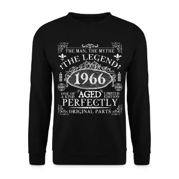 1966 Legend | Vintage Aged Perfectly 1966 - Unisex Sweatshirt - black - Front - Alina (178cm) & Michal (187cm)
