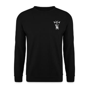 Giraffe Lover Funny Giraffe with Sunglasses I Funn - Unisex Sweatshirt - black - Front - Alina (178cm) & Michal (187cm)