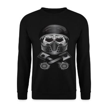 Motorrad Motorradfahrer Biker Feuerstuhl Biken - Unisex Pullover - Schwarz - Vorne - Alina (178cm) & Michal (187cm)