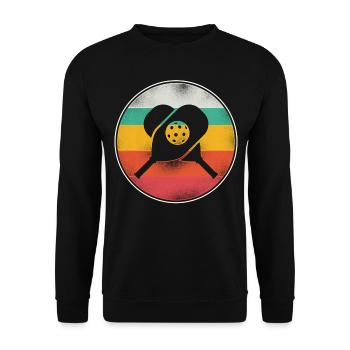 Pickleball Rétro Vintage - Sweat-shirt Unisexe - noir - Devant - Alina (178cm) & Michal (187cm)