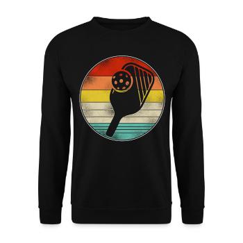 Pickleball Rétro Vintage - Sweat-shirt Unisexe - noir - Devant - Alina (178cm) & Michal (187cm)